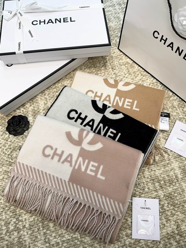 Chanel scarf 184X34cm 100%羊毛 E (29)