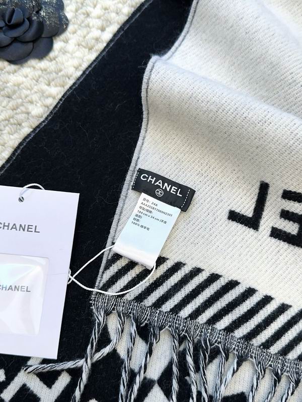 Chanel scarf 184X34cm 100%羊毛 E (3)