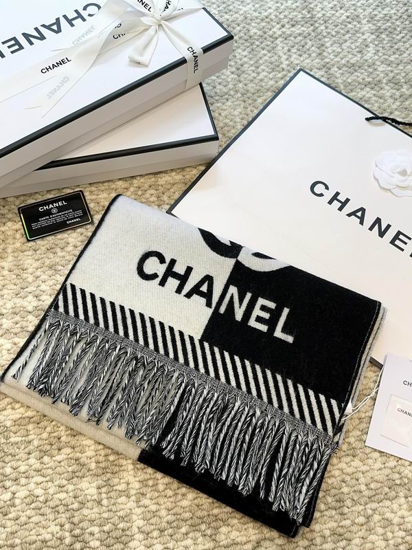 Chanel scarf 184X34cm 100%羊毛 E (5)