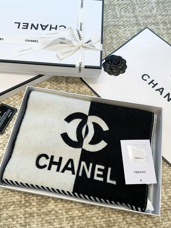 Chanel scarf 184X34cm 100%羊毛 E (7)