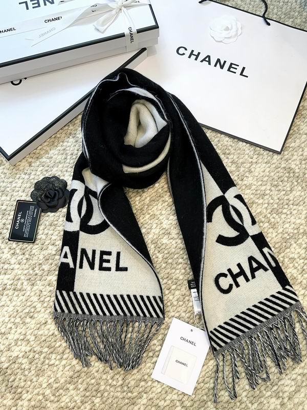 Chanel scarf 184X34cm 100%羊毛 E (8)