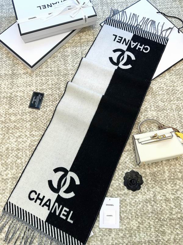 Chanel scarf 184X34cm 100%羊毛 E (9)