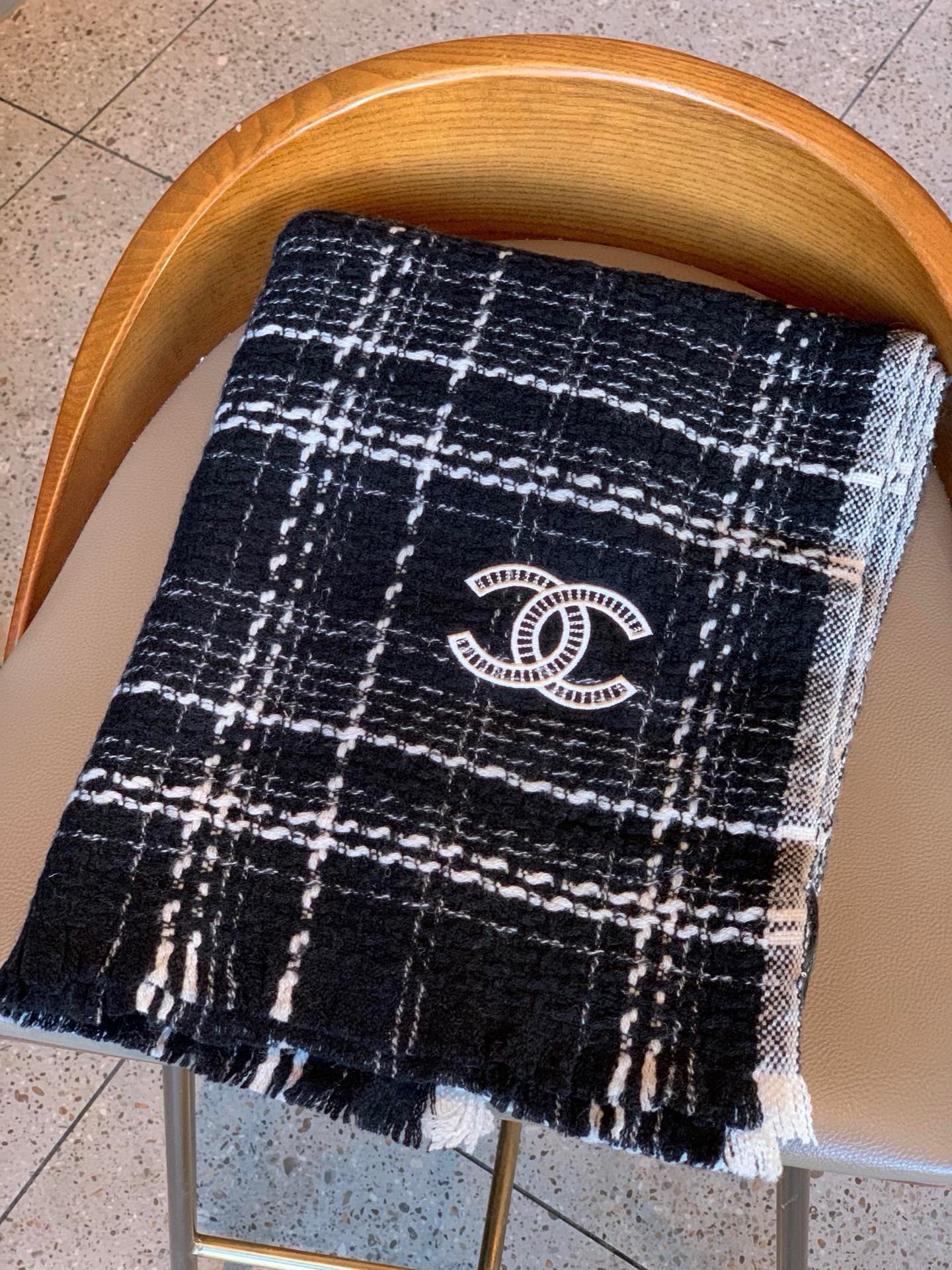 Chanel scarf 200X45cm 100%羊绒 E (6)