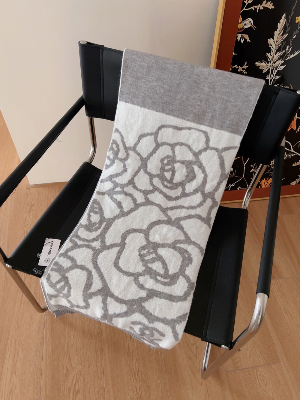 Chanel scarf 32X185cm 10%羊绒 90%羊毛 E (10)