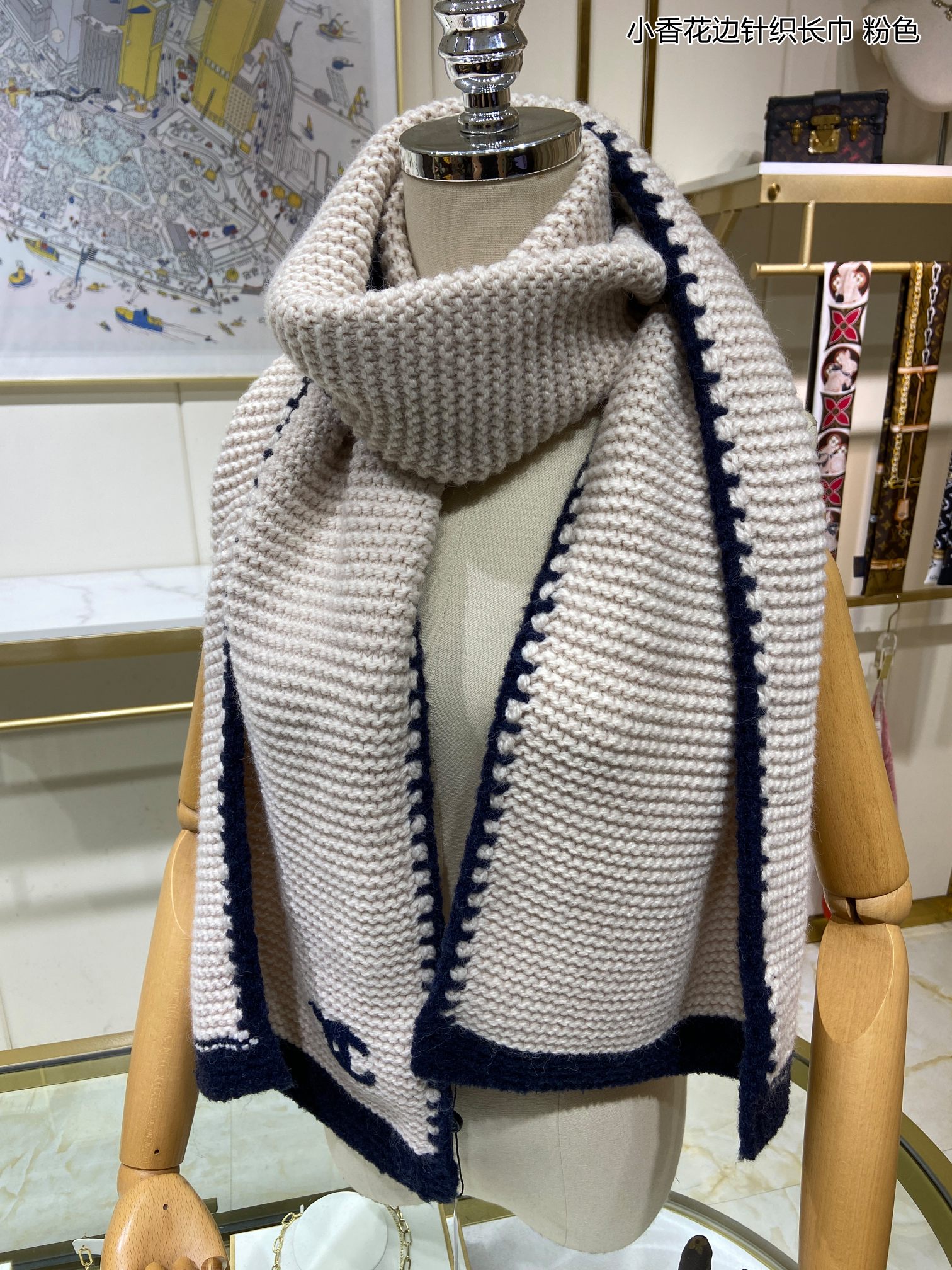 Chanel scarf 33X170cm 100%羊绒 E (4)