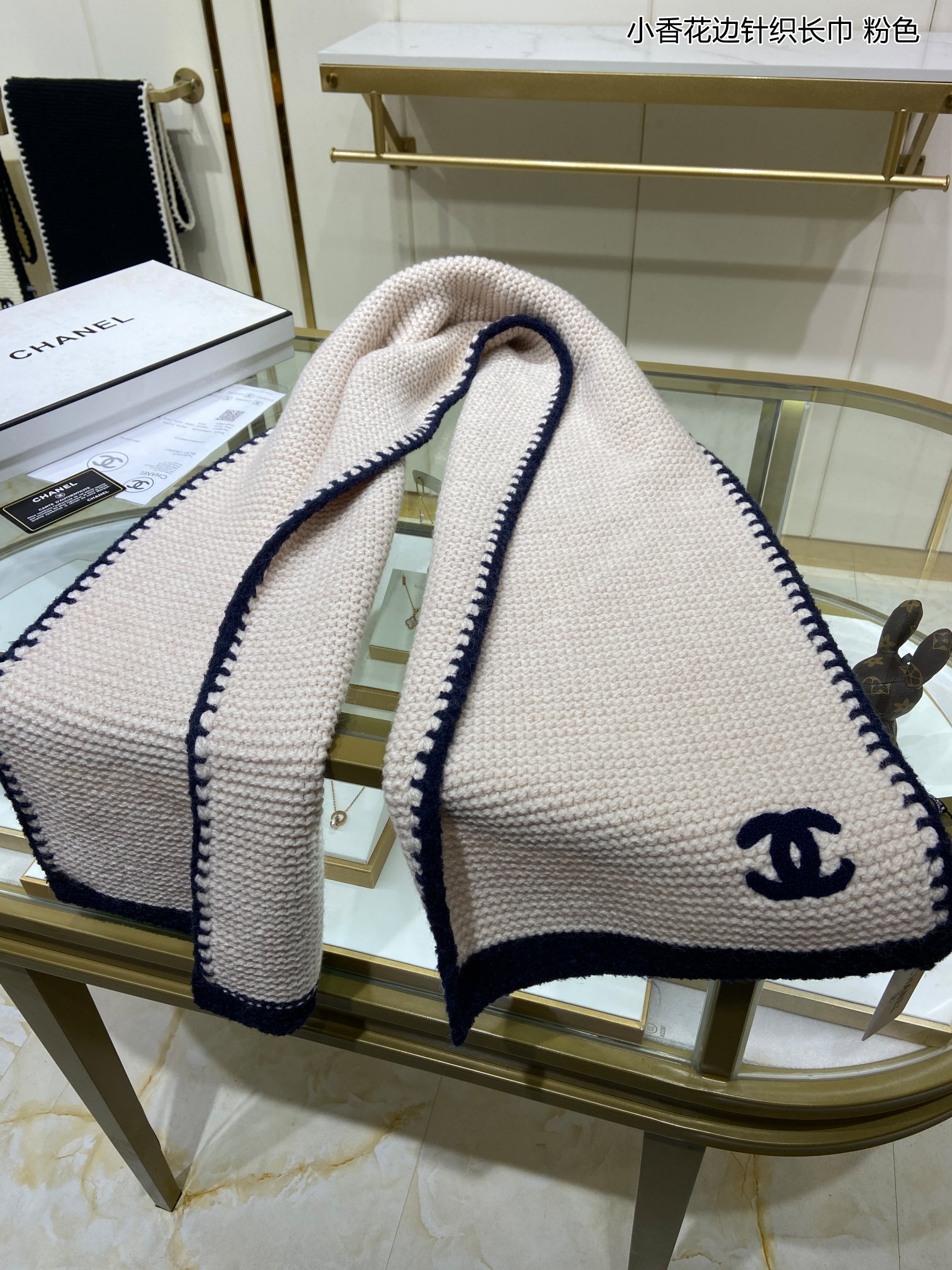 Chanel scarf 33X170cm 100%羊绒 E (5)