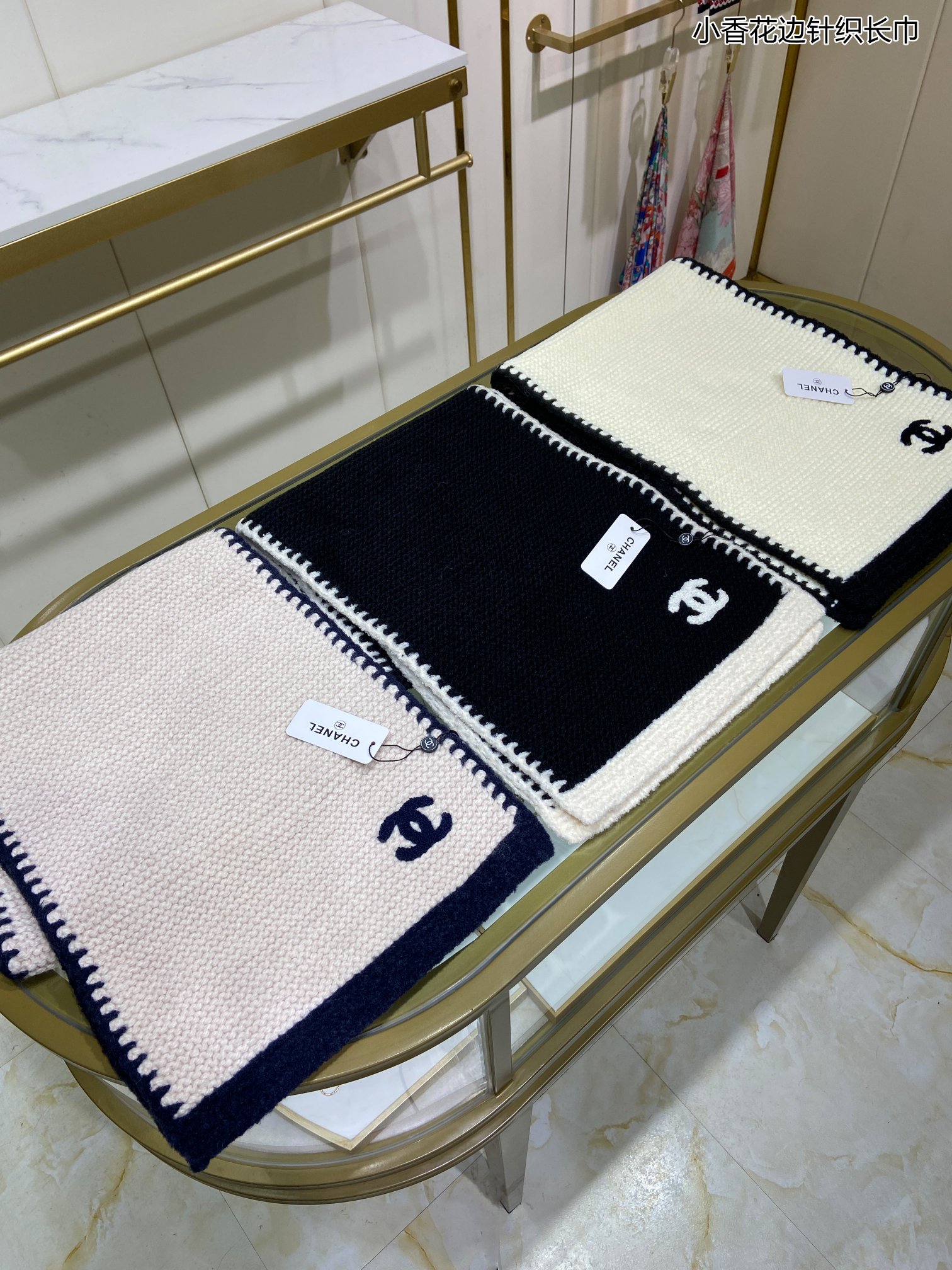 Chanel scarf 33X170cm 100%羊绒 E (8)