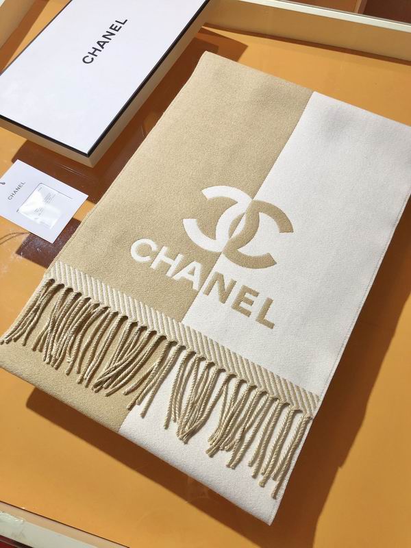 Chanel scarf 34X184cm 100%绵羊毛 E (1)