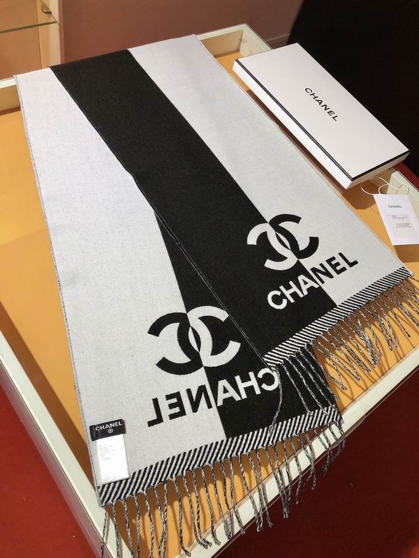 Chanel scarf 34X184cm 100%绵羊毛 E (24)