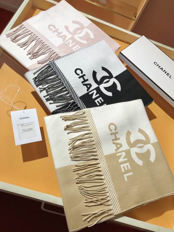 Chanel scarf 34X184cm 100%绵羊毛 E (9)