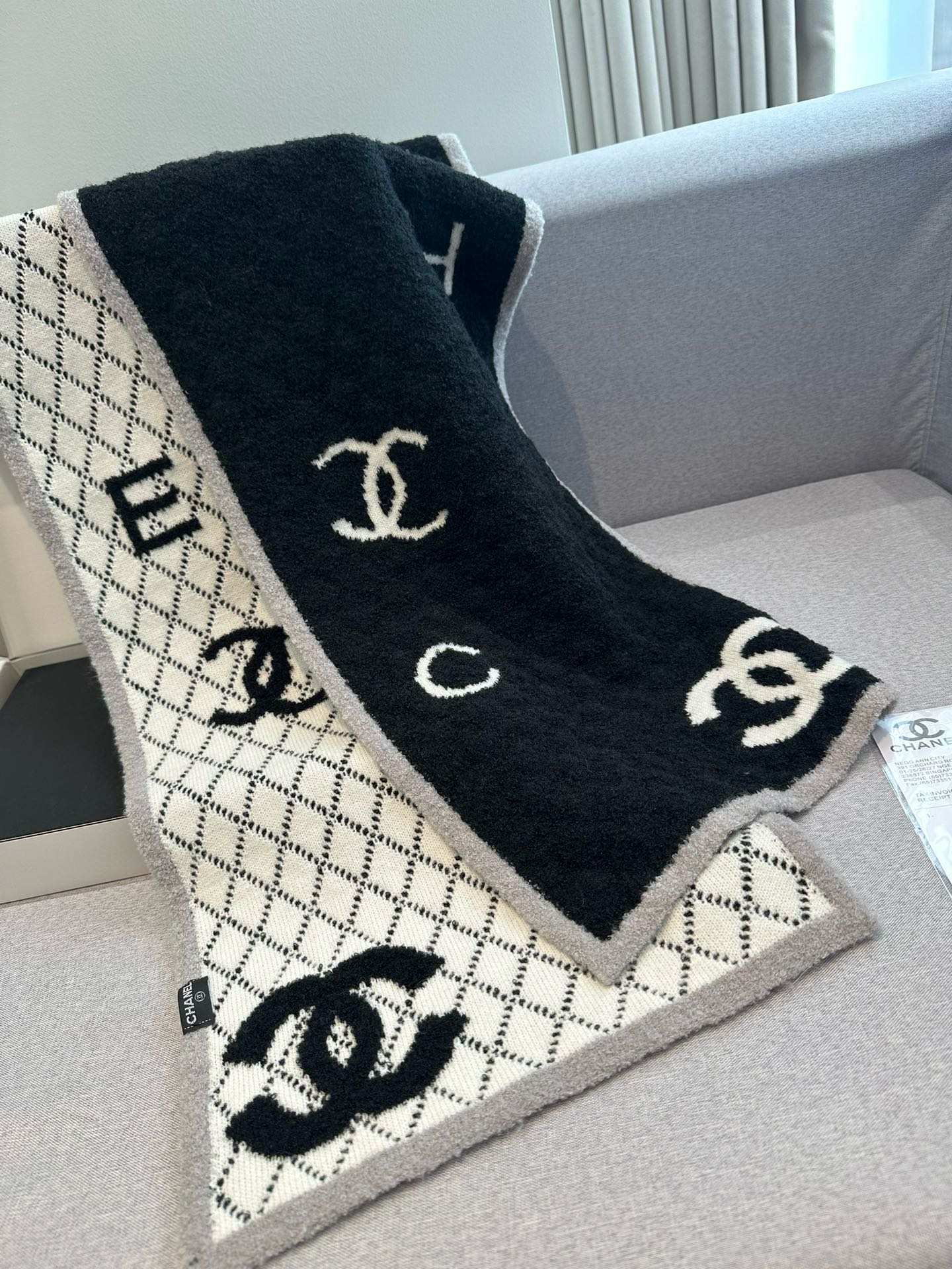 Chanel scarf 35X180cm 100%羊绒 E (5)