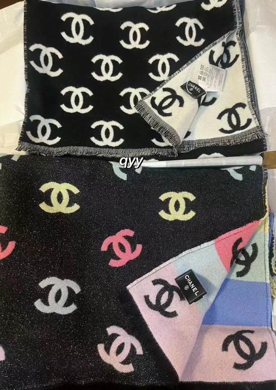 Chanel scarf 70X185cm 100%羊羔毛 E (1)
