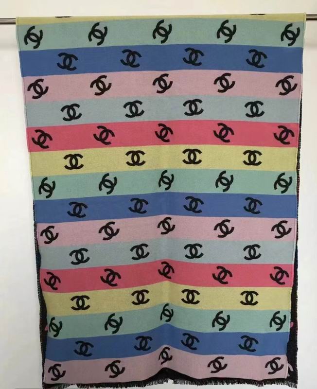 Chanel scarf 70X185cm 100%羊羔毛 E (3)