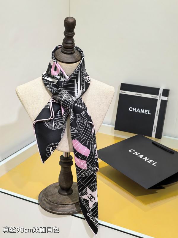 Chanel silk Scarf 90X90cm E11 (2)