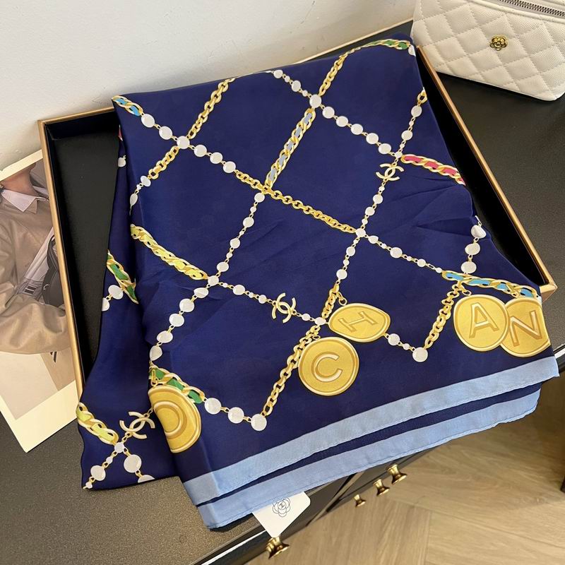 Chanel silk scarf 90-180cm E (11)