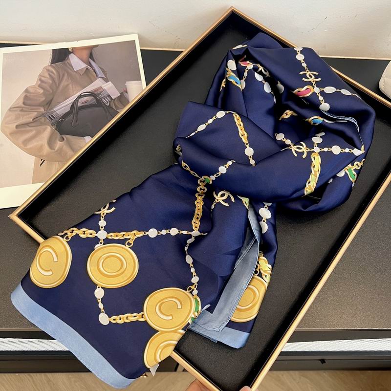 Chanel silk scarf 90-180cm E (12)