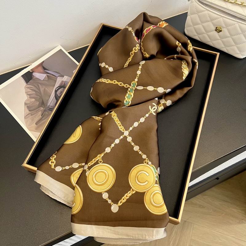 Chanel silk scarf 90-180cm E (13)