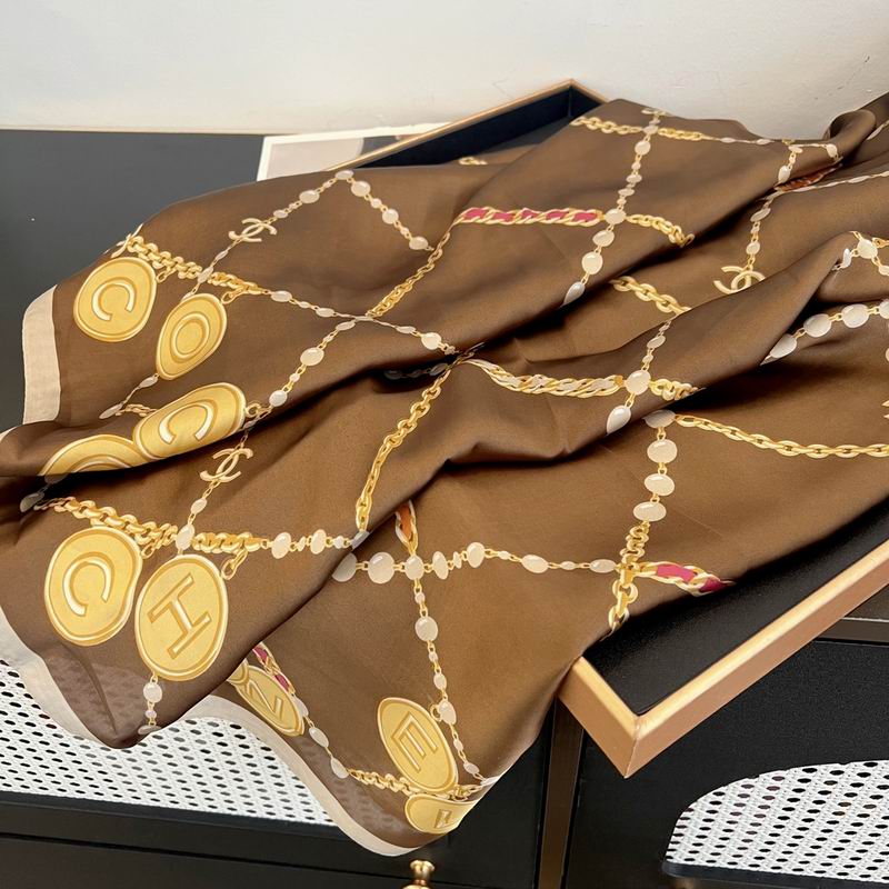 Chanel silk scarf 90-180cm E (14)