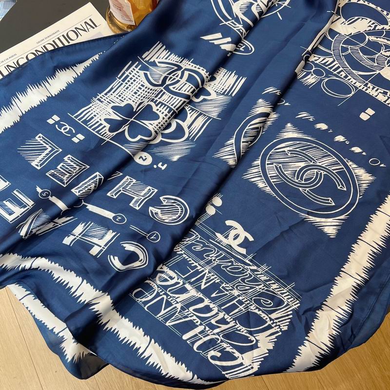 Chanel silk scarf 90-180cm E (25)