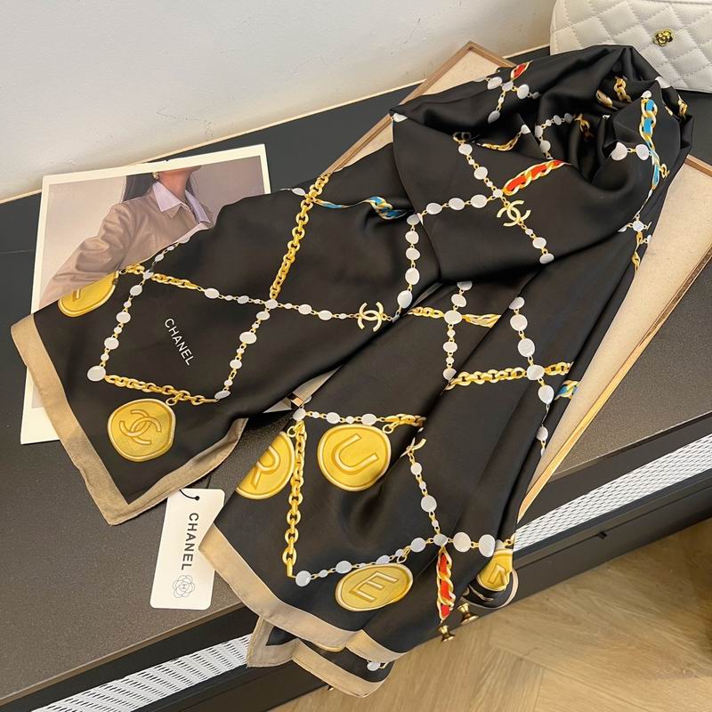 Chanel silk scarf 90-180cm E (3)