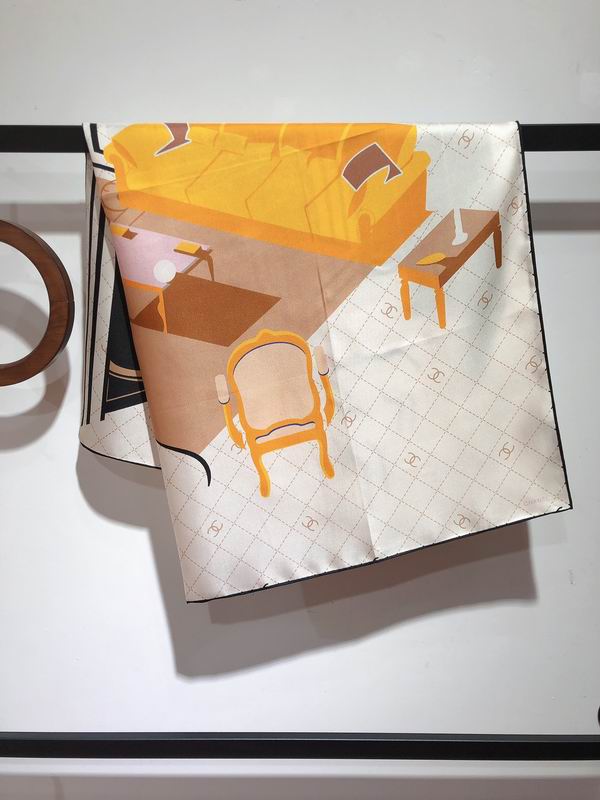 Chanel silk scarf 90X90cm E (1)