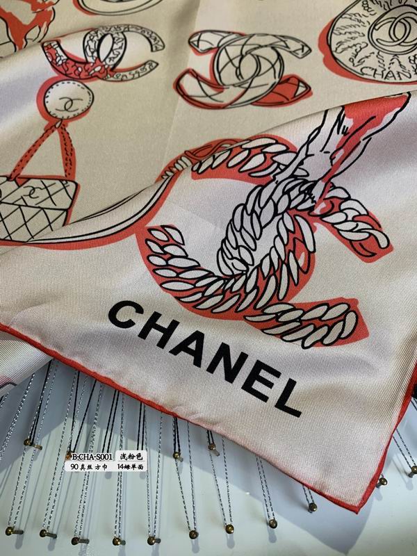 Chanel silk scarf 90X90cm E (10)