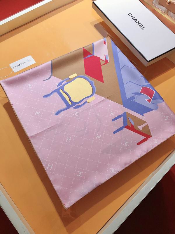 Chanel silk scarf 90X90cm E (11)