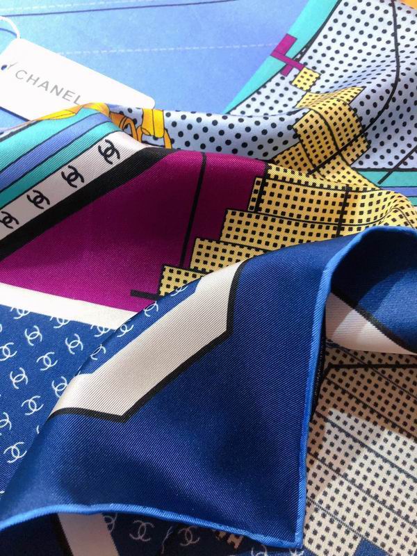 Chanel silk scarf 90X90cm E (11)