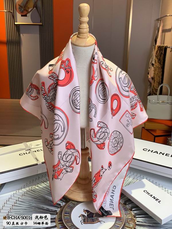 Chanel silk scarf 90X90cm E (12)