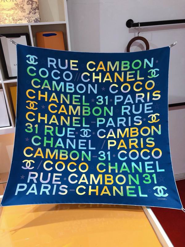 Chanel silk scarf 90X90cm E (13)