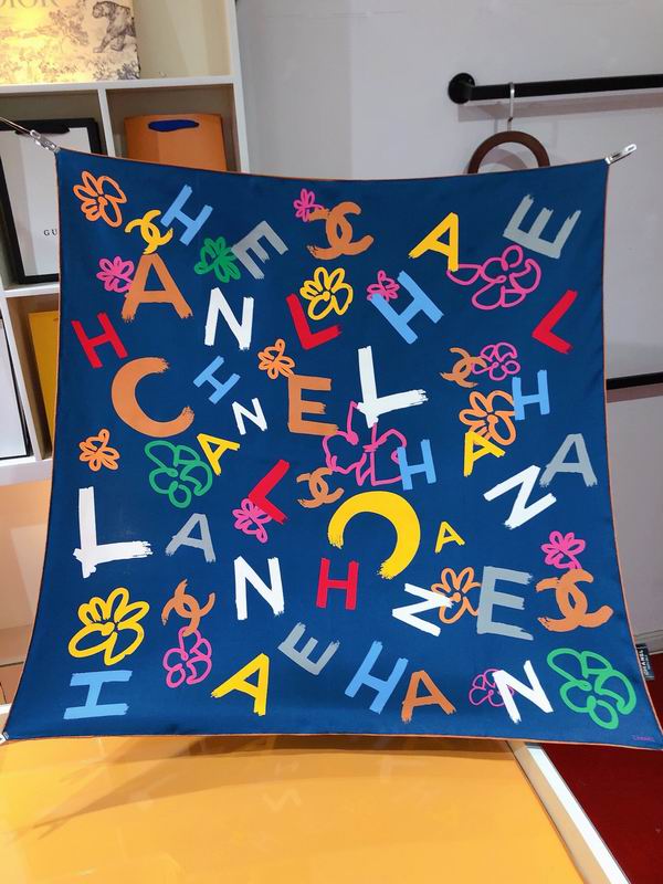 Chanel silk scarf 90X90cm E (13)