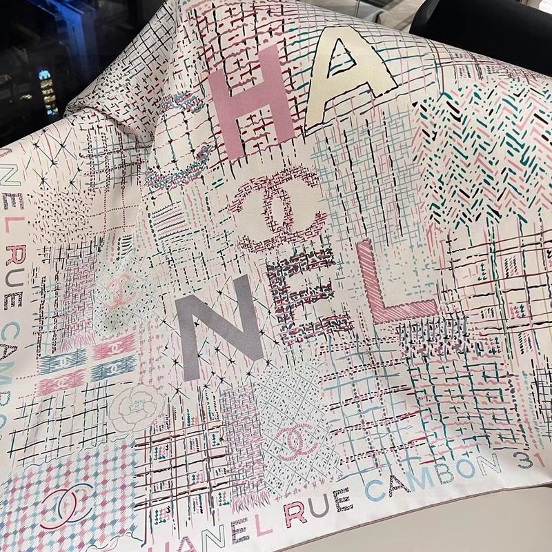 Chanel silk scarf 90X90cm E (14)