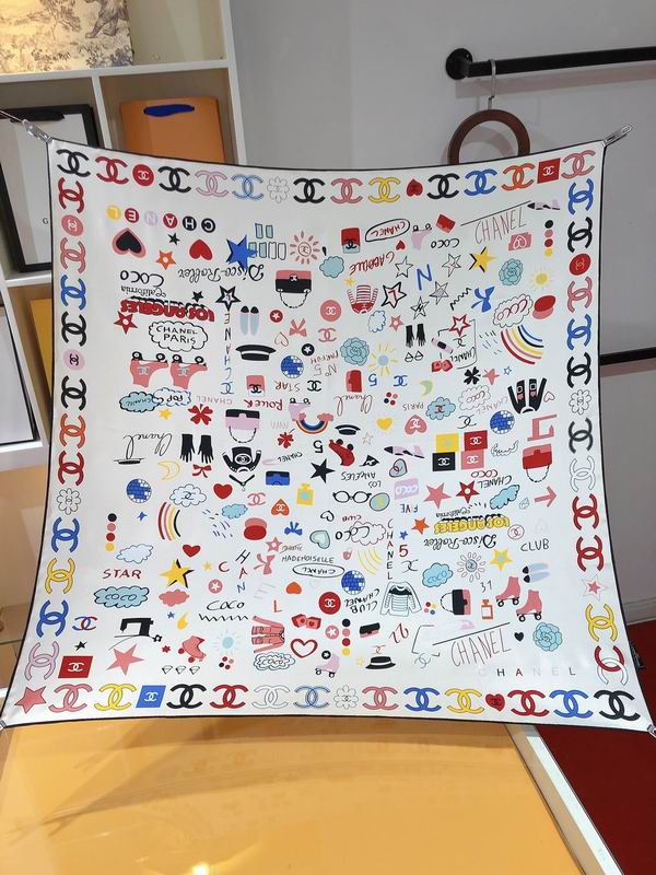 Chanel silk scarf 90X90cm E (14)