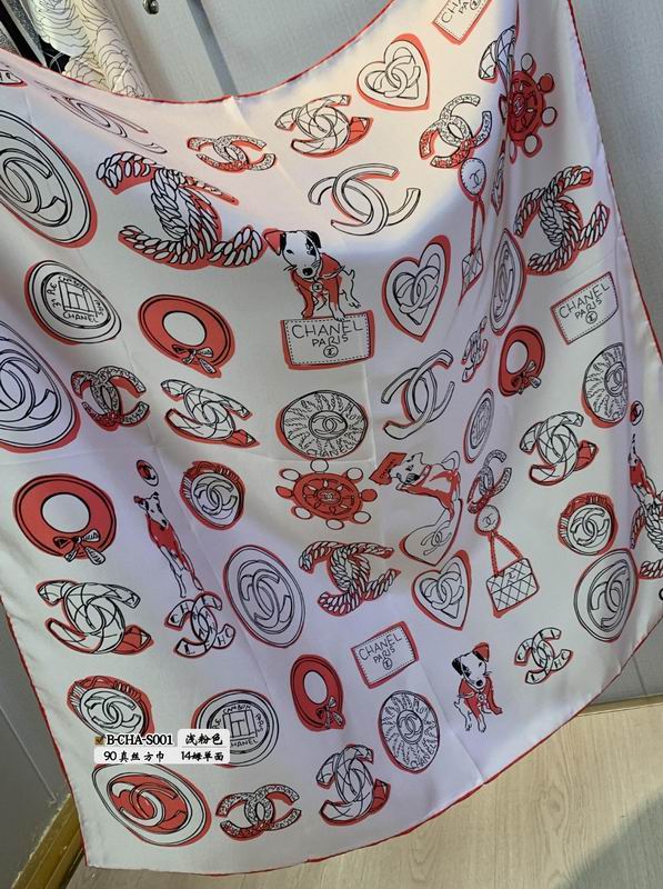 Chanel silk scarf 90X90cm E (14)