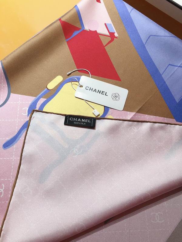 Chanel silk scarf 90X90cm E (15)