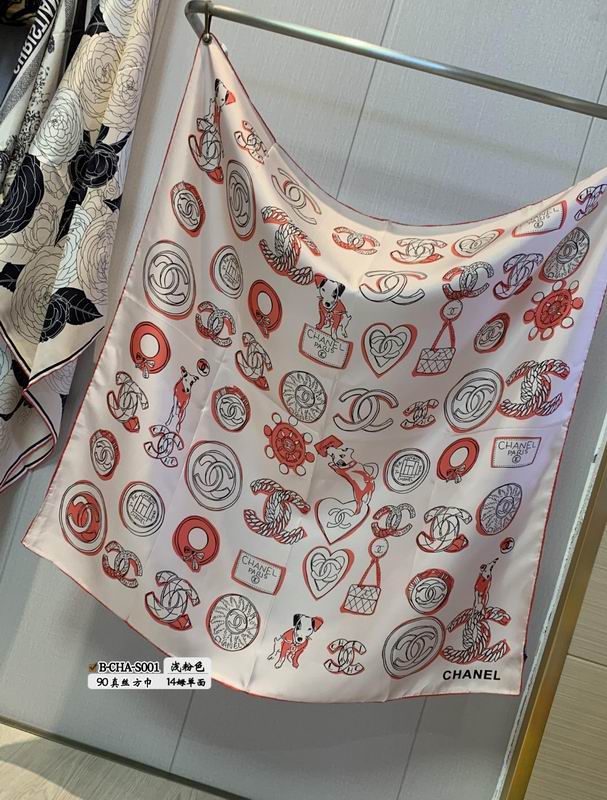 Chanel silk scarf 90X90cm E (15)
