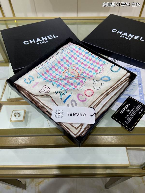 Chanel silk scarf 90X90cm E (16)