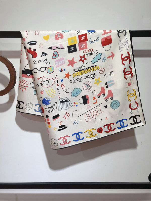 Chanel silk scarf 90X90cm E (16)