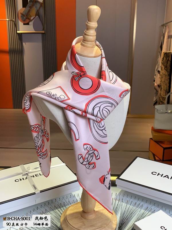Chanel silk scarf 90X90cm E (17)