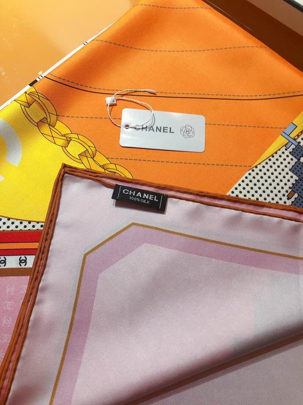 Chanel silk scarf 90X90cm E (19)