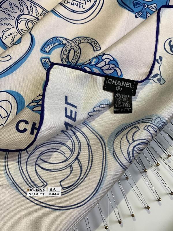 Chanel silk scarf 90X90cm E (19)