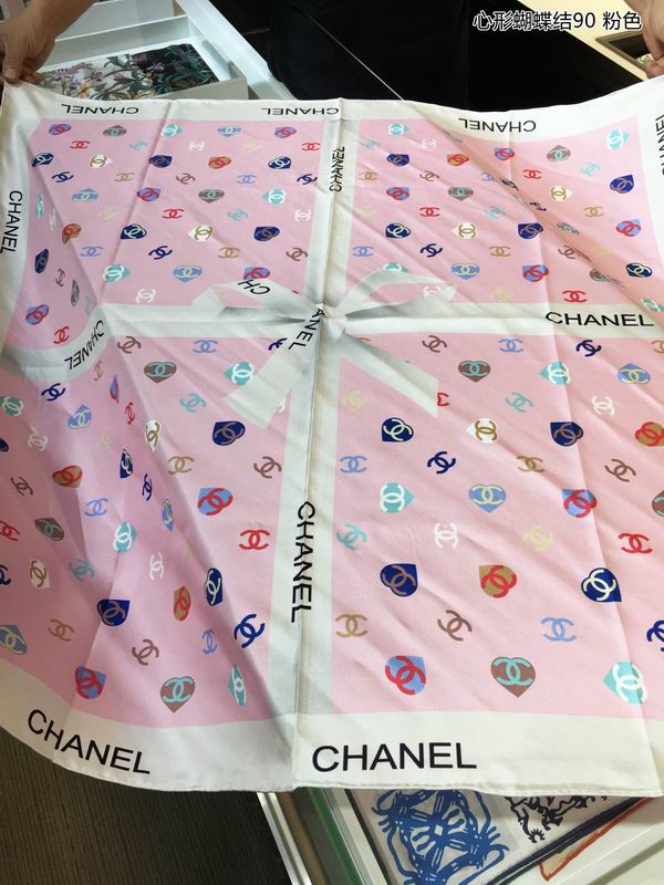 Chanel silk scarf 90X90cm E (2)