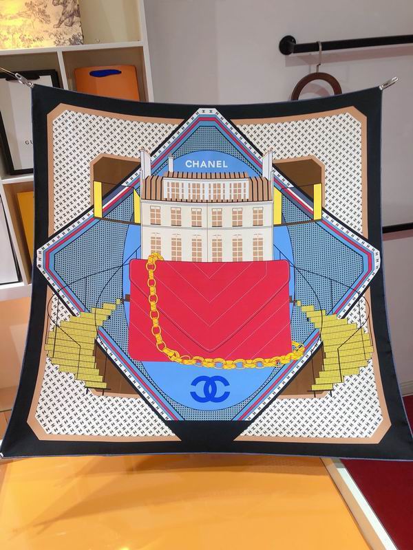 Chanel silk scarf 90X90cm E (2)