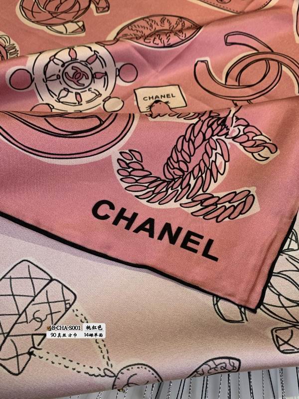 Chanel silk scarf 90X90cm E (2)