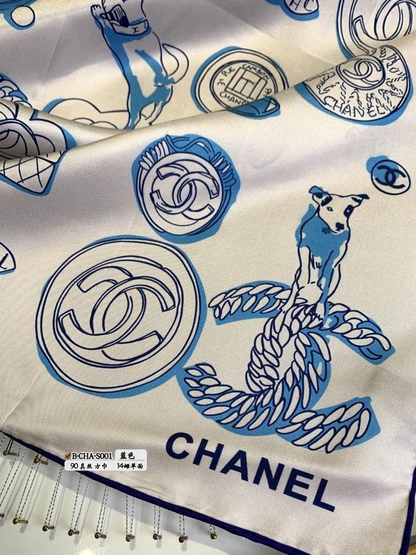 Chanel silk scarf 90X90cm E (20)