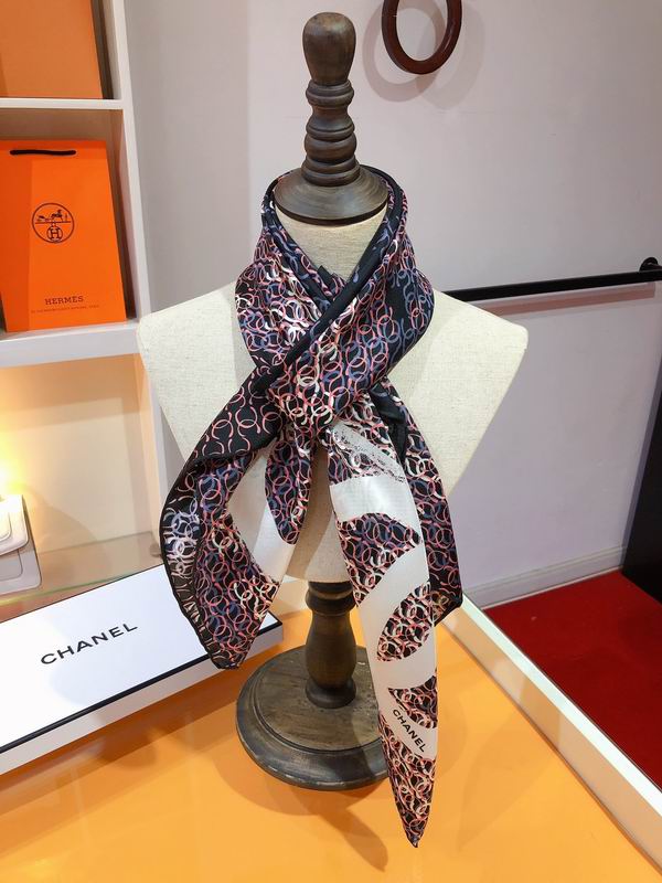 Chanel silk scarf 90X90cm E (21)