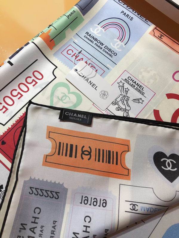 Chanel silk scarf 90X90cm E (21)