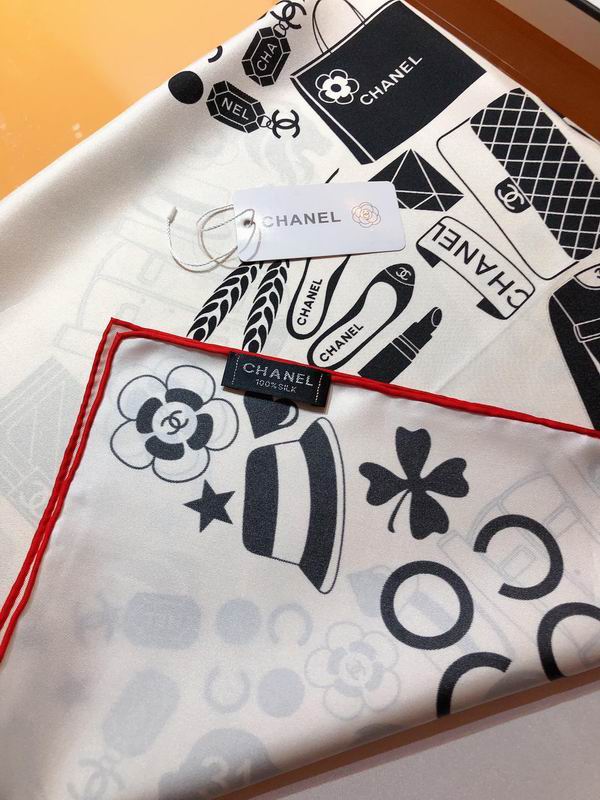Chanel silk scarf 90X90cm E (21)