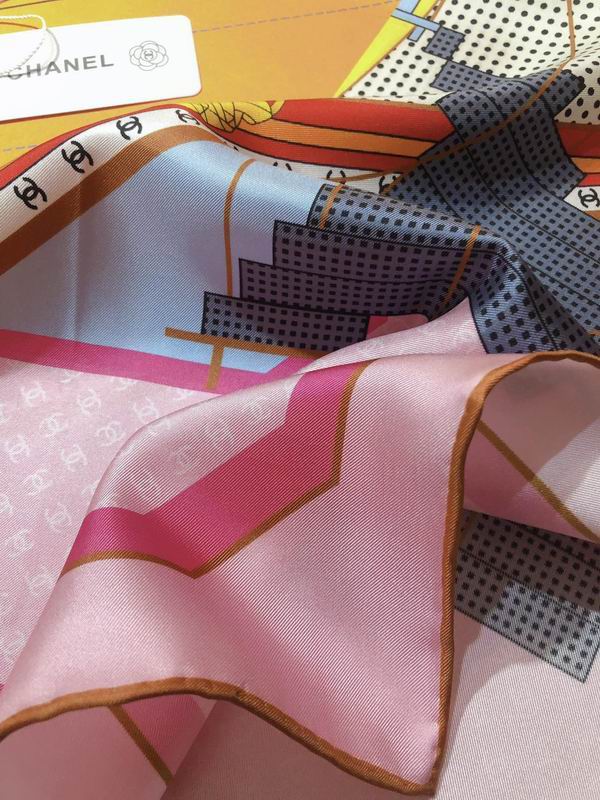 Chanel silk scarf 90X90cm E (21)