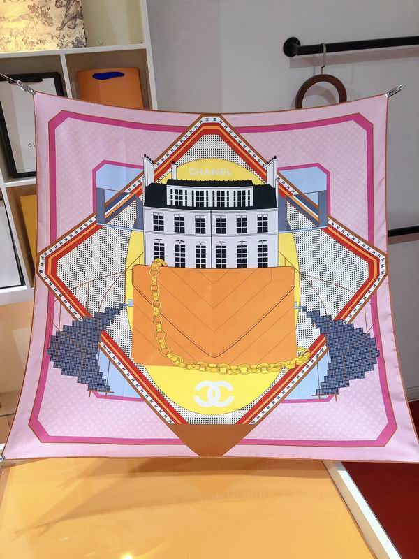 Chanel silk scarf 90X90cm E (22)